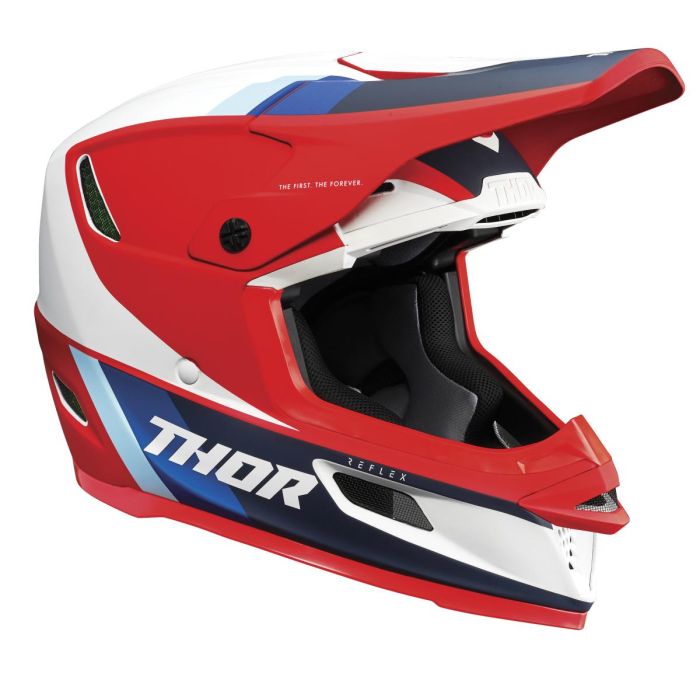 Thor Motocross-Helm Reflex Apex rot weiß Blau | Gear2win