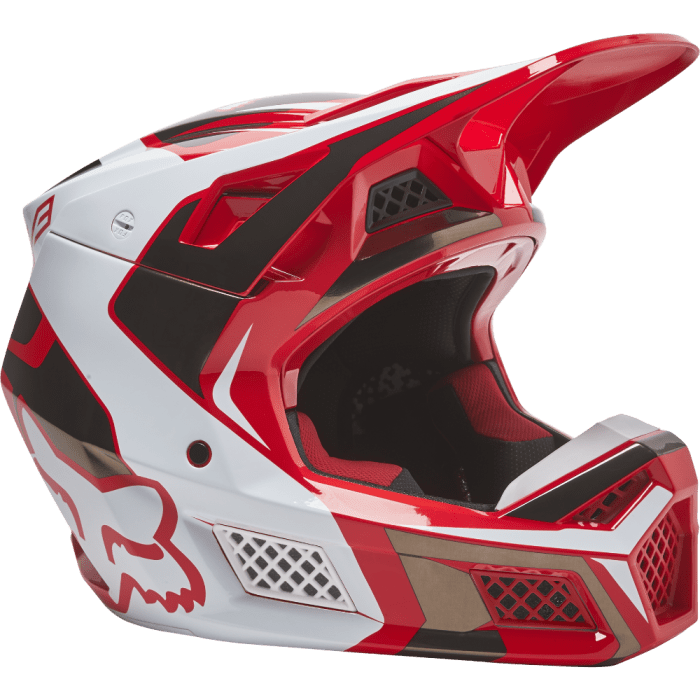 Fox V3 RS Mirer Motocross-Helm Fluo Rot|Gear2win
