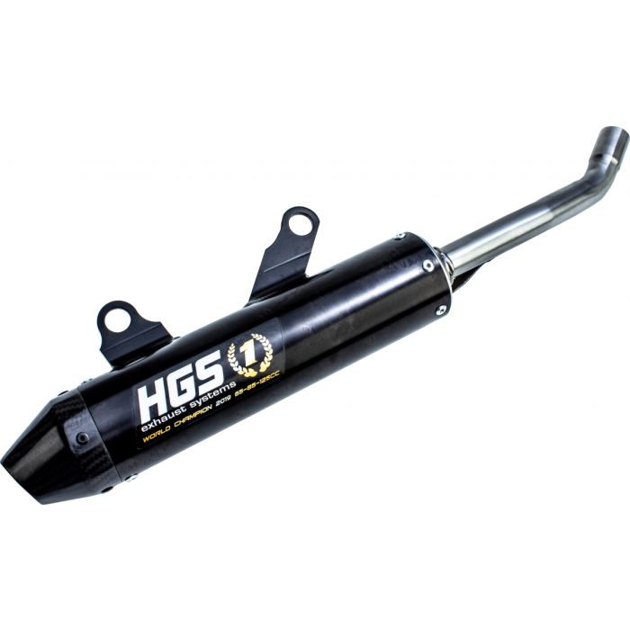 HGS - KTM/HSQ SX/TC 125 19- Schalldämpfer Alu Schwarz Kohlenstoff Endkappe