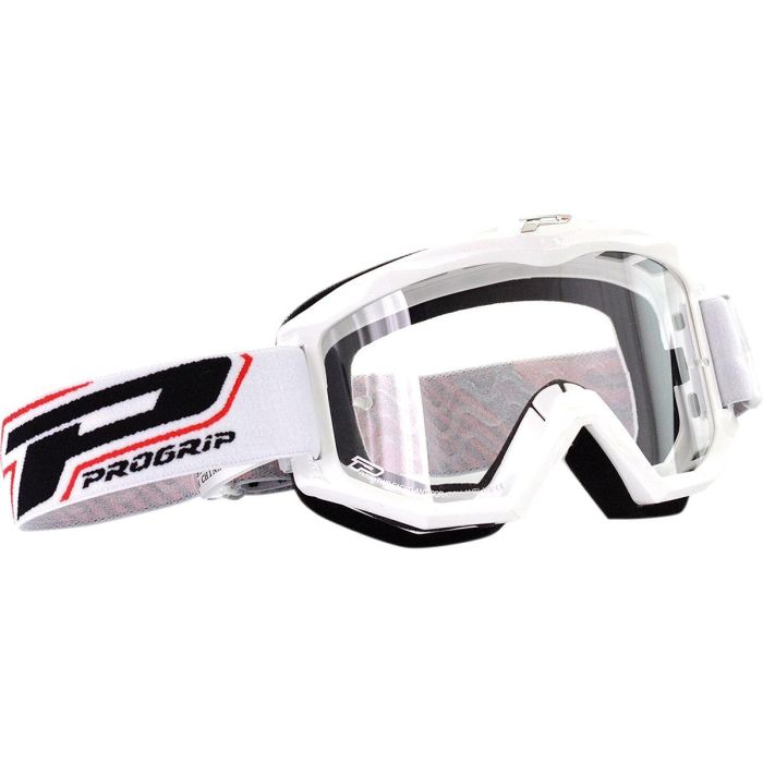 Progrip Crossbrille Offroad Race Line Weiß 3201 Transparent Linse | Gear2win.de