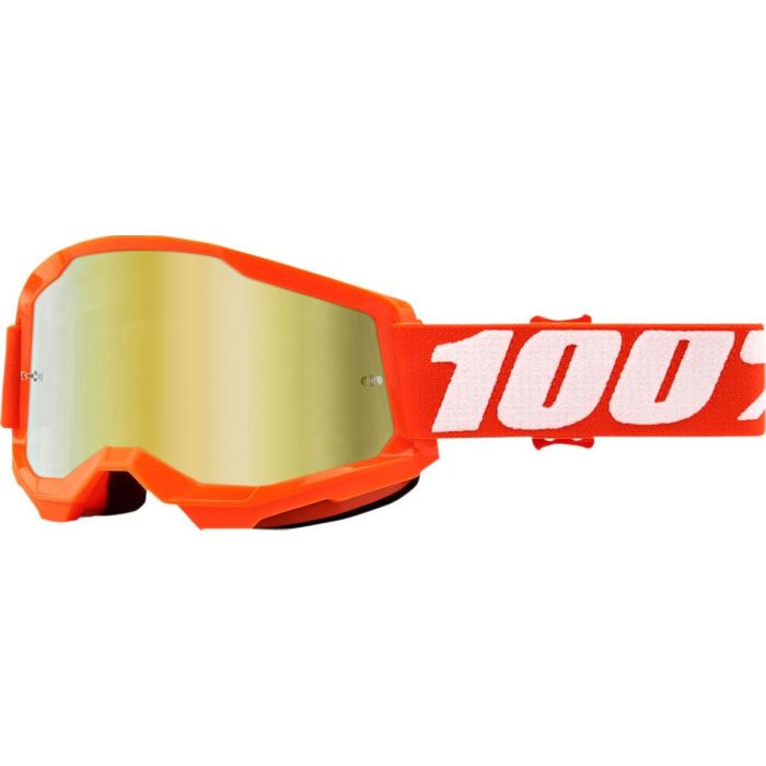 100% Crossbrille Strata 2 Orange verspiegelte Linse Gold | Gear2win.de