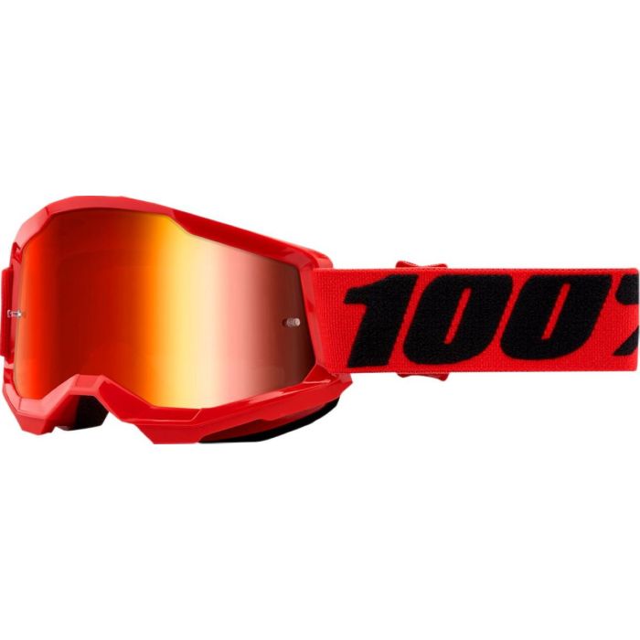 100% Crossbrille Strata 2 Jugend Rot verspiegelte Linse Blau | Gear2win.de