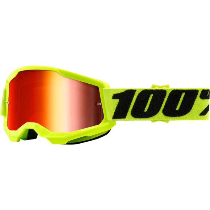 100% Crossbrille Strata 2 Jugend Gelb verspiegelte Linse Rot | Gear2win.de