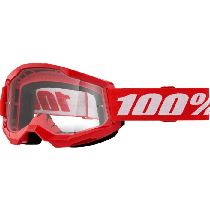 100% Motocross-Brille Strata 2 Rot transparent | Gear2win.de