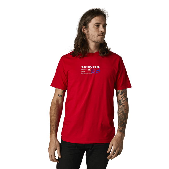 Fox Honda kurze Ärmel Premium T-shirt Flame Rot | Gear2win.de
