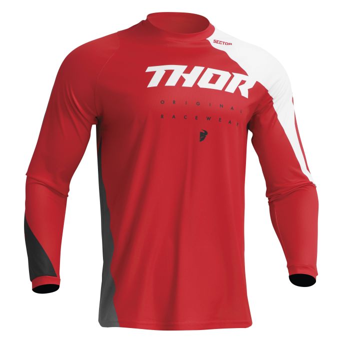 Thor Motocross-Shirt Jugend Sector Edge Rot/Weiß | Gear2win.de