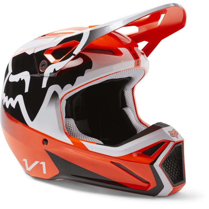 FOX Jugend V1 Leed Motocross-Helm Dot/Ece FLUO Orange | Gear2win.de