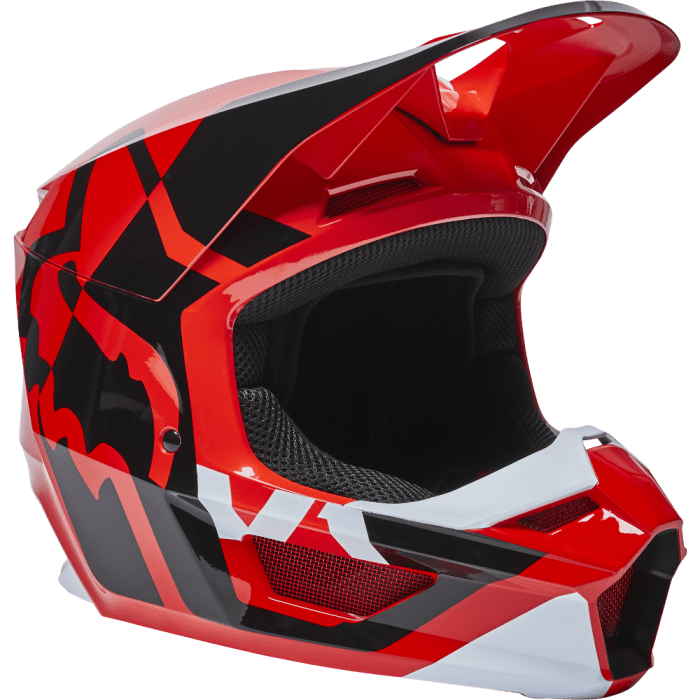 Fox V1 LUX Motocross-Helm für Jugend Fluo Rot|Gear2win