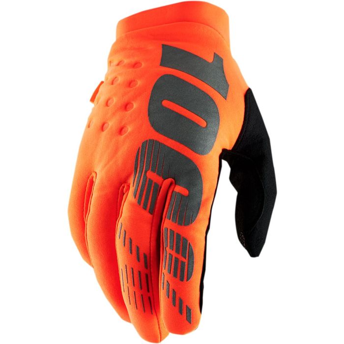 100% Motocross-Handschuhe Brisker Fluo Orange/Schwarz | Gear2win.de