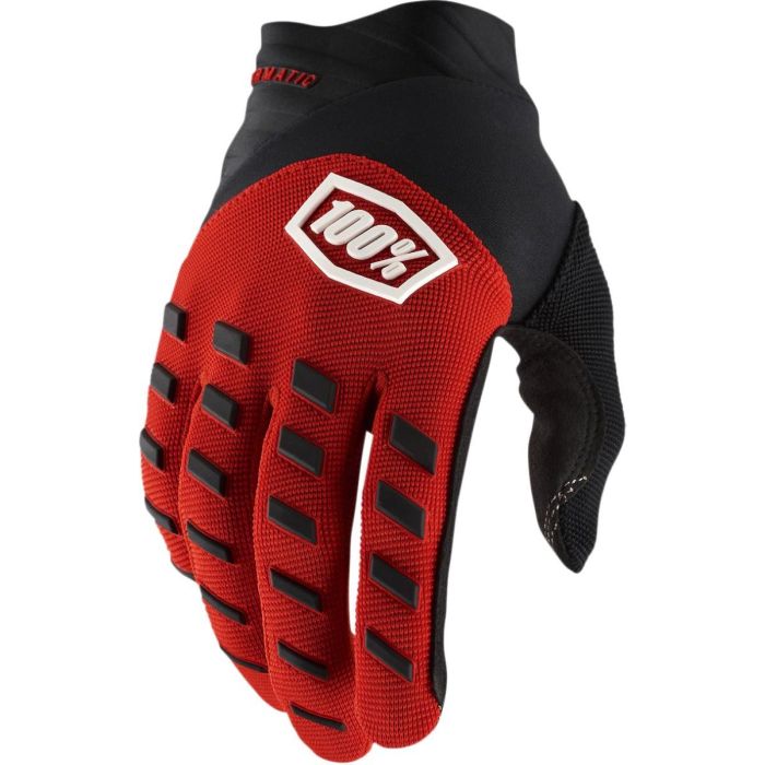 100% Motocross-Handschuhe airmatic für Jugend Rot/Schwarz