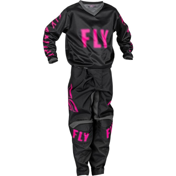 Fly Racing Motocross F-16 Jugend Schwarz/Pink Gear Combo