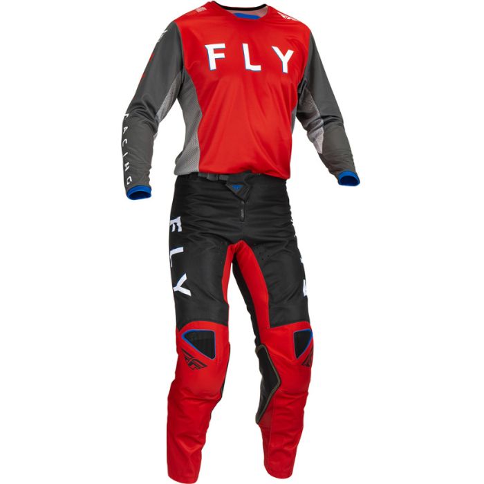 Fly Racing Motocross Kinetic Kore Rot/Grau Gear Combo