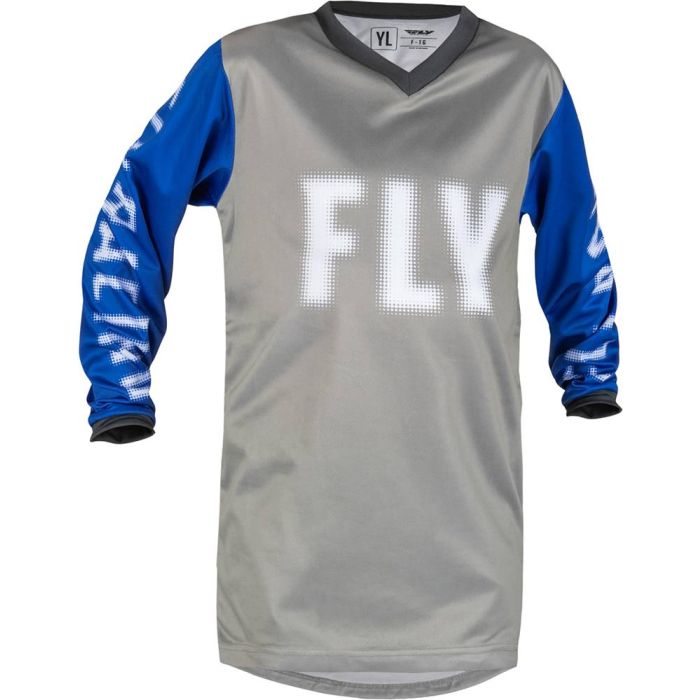 Fly Racing Motocross Jersey F-16 Jugend Grau/Blau