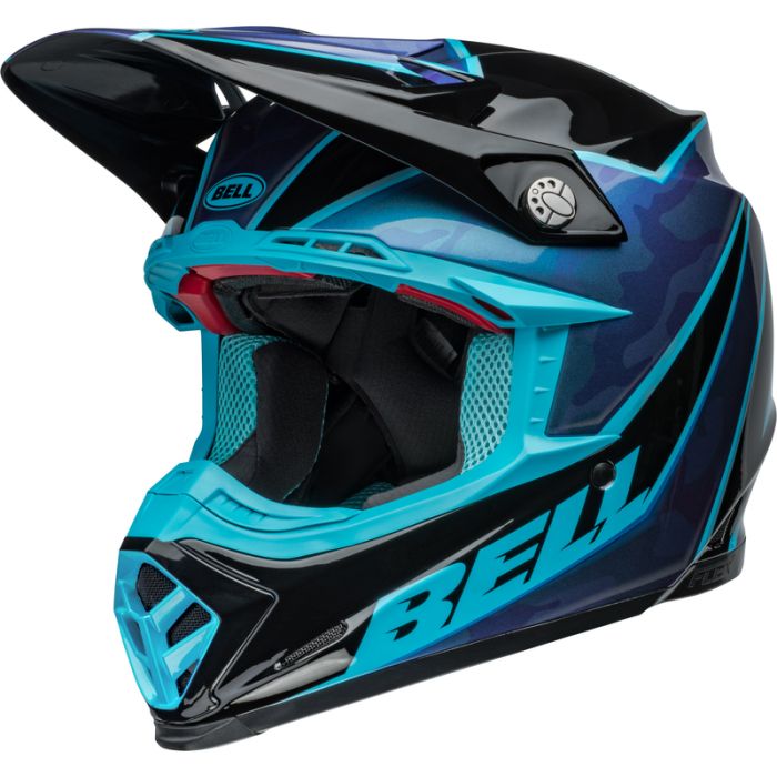 Bell Moto-9S Flex Motocross-Helm - Sprite Gloss Schwarz/Blau | Gear2win.de