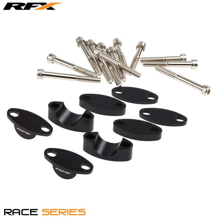 RFX Race Lenker-Riser-Kit 28.6mm (Schwarz) Universal erhöht 25mm/30mm/35mm/40mm | Gear2win.de