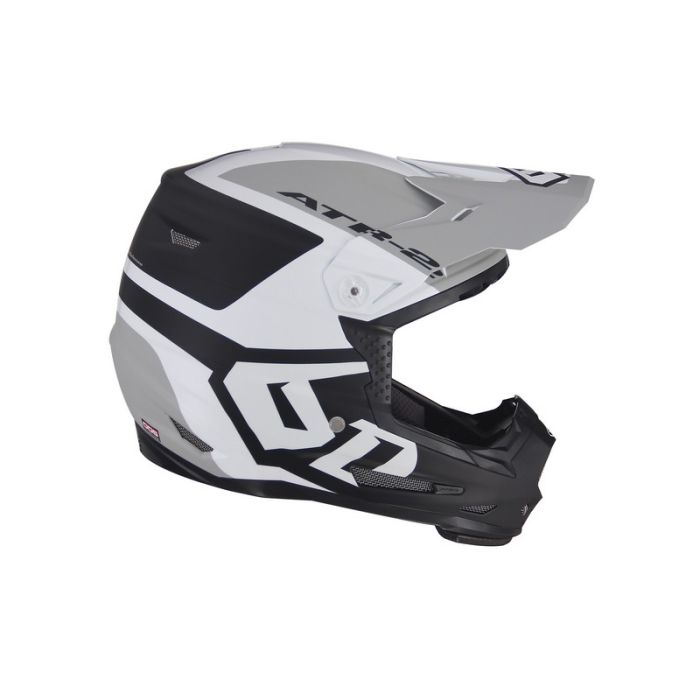 6D Motocross-Helm Atr-2 Helo Le Weiss/Grau