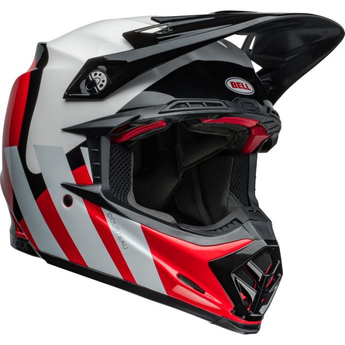 Bell Moto-9S Flex Motocross-Helm Hello Cousteau Stripes Glanz Weiss/Rot | Gear2win.de