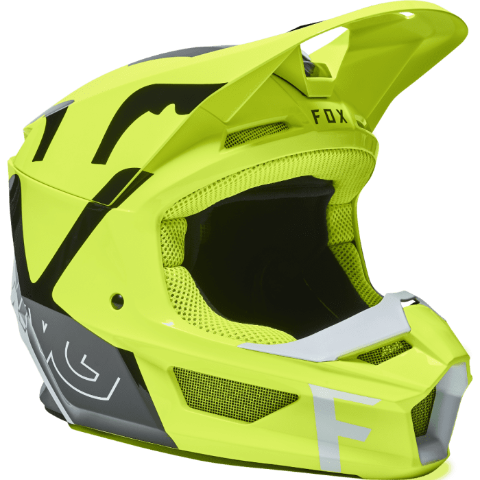 Fox Jeugd V1 Skew Motocross-Helm Fluo Gelb|Gear2win