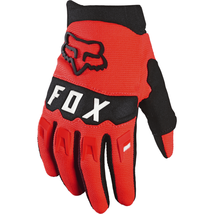 Fox Jeugd Dirtpaw Motocross-Handschuhe Fluo Rot|Gear2win