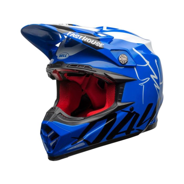 BELL Moto-9 Flex Motocross-Helm Fasthouse DID 20 Gloss Blau/Weiss | Gear2win.de