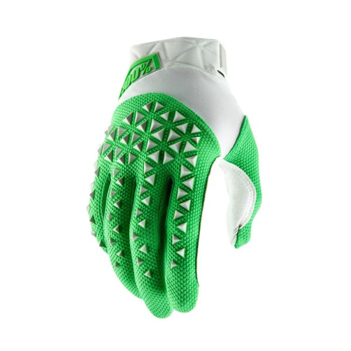 100% Airmatic Motocross Handschuhe Silber Limonengrün Grün | Gear2win