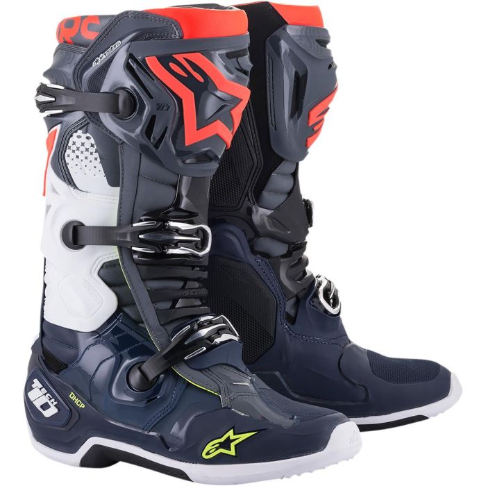Alpinestars Boots Tech 10 Dark Gray Dark Blue Red Fluo | Gear2win