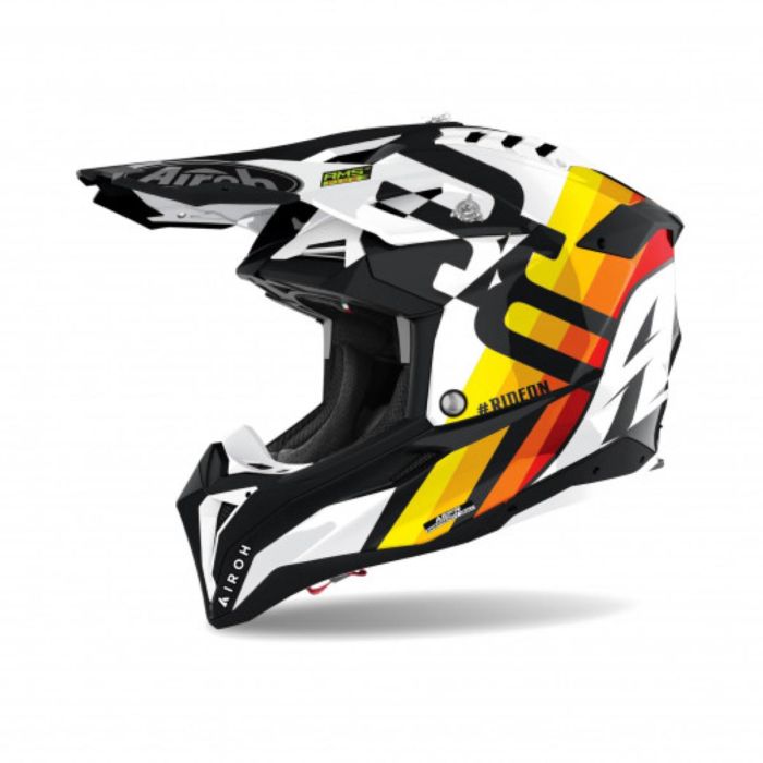Airoh Motocross-Helm Aviator 3 Rainbow Weiss print | Gear2win