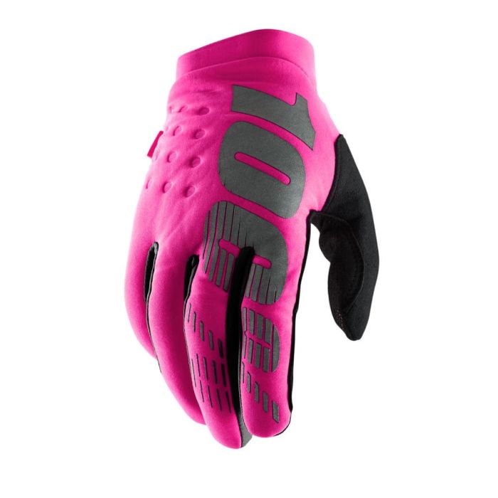 100% Brisker Damen Motocross Handschuhe Rosa Schwarz | Gear2win