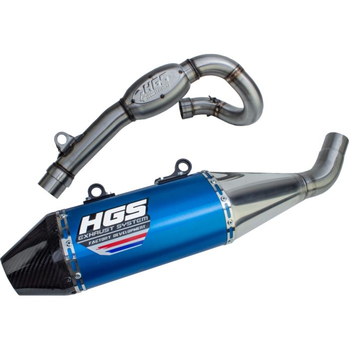 HGS - KTM/HSQ EXC-F/FE 450/500 20- Auspuff Alu Blau Kohlenstoff Endkappe