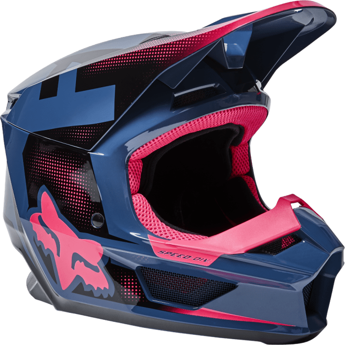 Fox V1 DIER Motocross-Helm für Jugend Dunkel blau|Gear2win