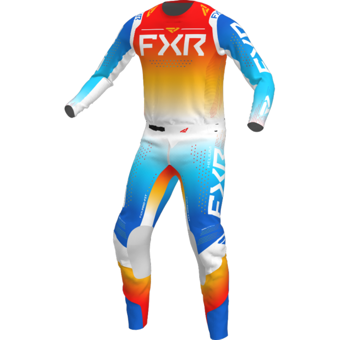 FXR Helium Mx Blue/Tangerine Gear Combo