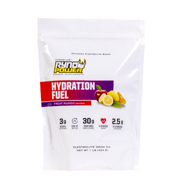 Ryno Power Hydration Fuel Fruit Punch Elektrolyt Durstlöscher 1 Pfund (10 Portionen) | Gear2win.de