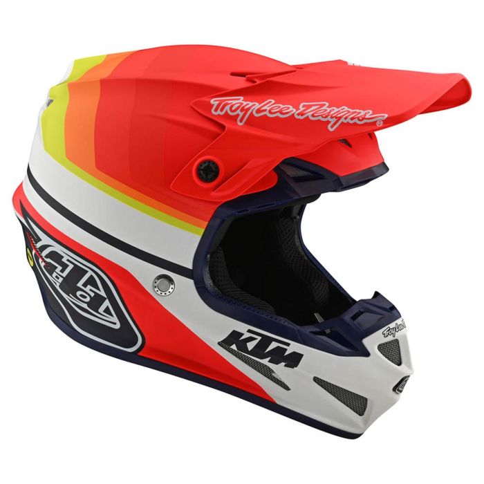 Troy Lee Designs SE4 Composite Motocross Helm KTM Mirage Weiß Orange | Gear2win