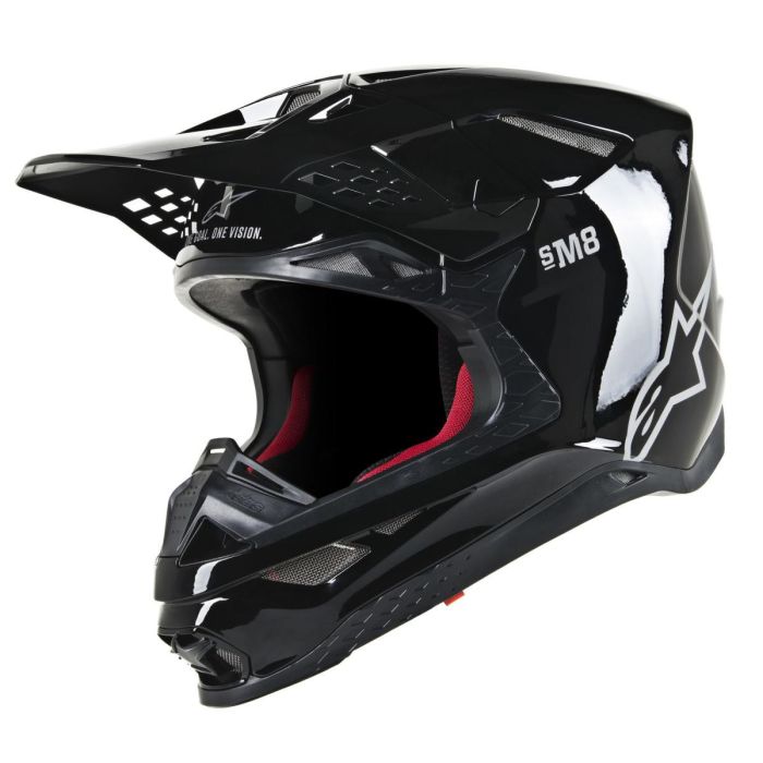 Alpinestars Motocross Helm Supertech SM8 Solid Glossy Schwarz | Gear2win