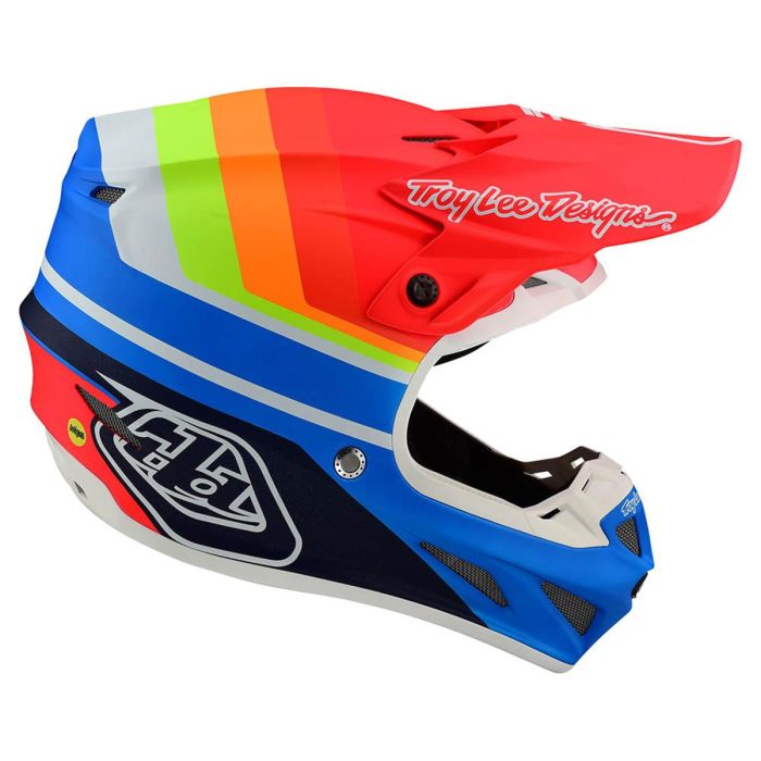 Troy Lee Designs SE4 Composite Motocross Helm Mirage Blau Rot | Gear2win