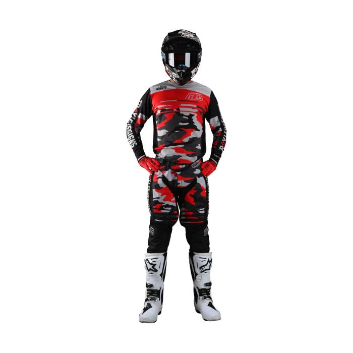 Troy Lee Designs Motocross-Kombi GP Formula Camo Schwarz / Rot