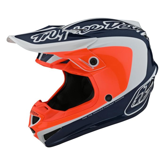 Troy Lee Designs SE4 Polyacrylite Motocross-Helm Corsa Dunkel Blau / Orange