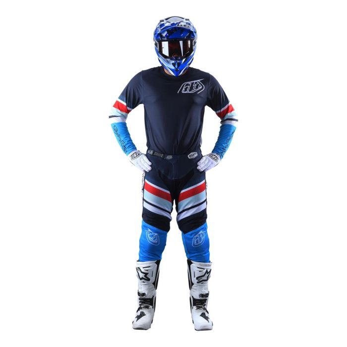 Troy Lee Designs Gp Air Warped Blau/Rot Motocross-Kombi | Gear2win.de
