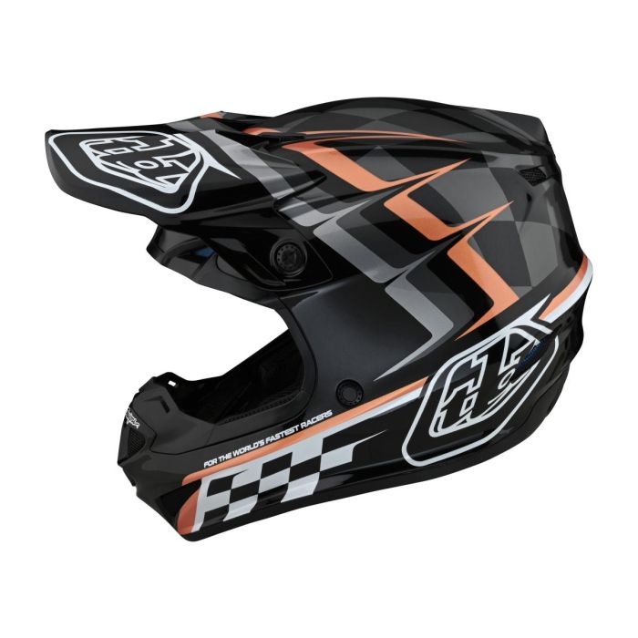 Troy Lee Designs Se4 Polyacrylite Mips Motocross-Helm Warped Schwarz/Kupfer | Gear2win.de