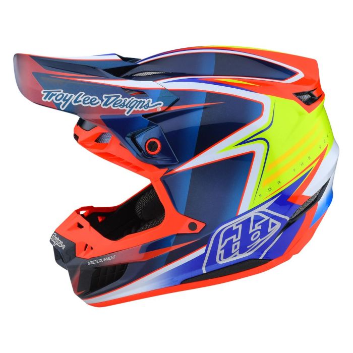 Troy Lee Designs Se5 Ece Carbon Mips Motocross-Helm Lines Blau | Gear2win.de