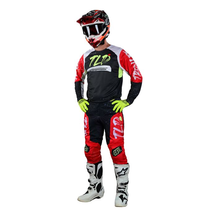 Troy Lee Designs Gp Pro Particial Schwarz/Glo Rot Motocross-Kombi | Gear2win.de