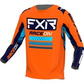 FXR Jugend Clutch Pro MX Motocross-Shirt Orange/Dunkel Blau