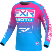 FXR Jugend Clutch Mx Motocross-Shirt Cyan/E-Rosa