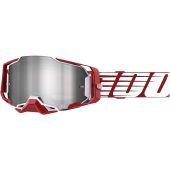100% Motocross-Brille Armega Oversize Graphic deep Rot Silber