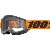 100% Motocross-Brille Strata 2 Neon Orange transparent