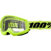 100% Motocross-Brille Strata 2 Neon Gelb transparent