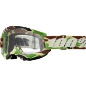 100% Motocross-Brille Strata 2 War Camo transparent
