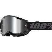 100% Motocross-Brille Strata 2 Schwarz Spiegel Silber