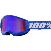 100% Motocross-Brille Strata 2 Blau Spiegel Rot/Blau