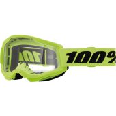 100% Motocross-Brille Strata 2 Jugend Neon Gelb transparent